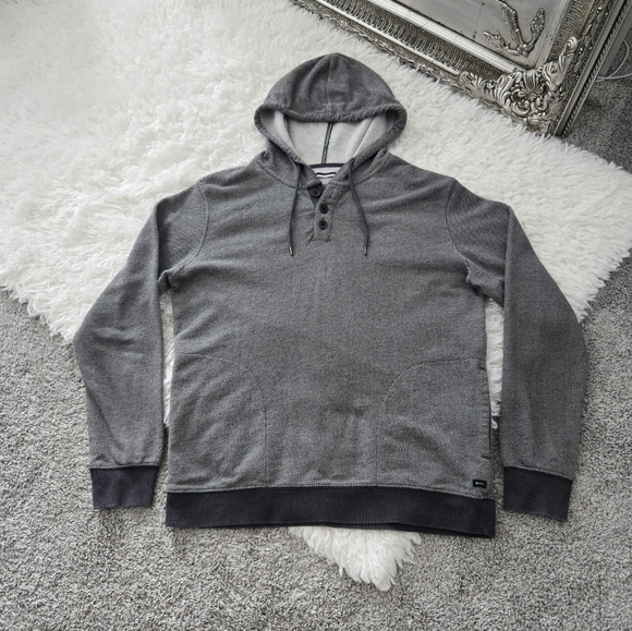 RVCA Lightweight French Terry Lined Henley Hoodie. Size Large. Good preowned con - Picture 1 of 7